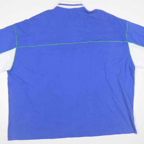 ASOS DESIGN Women Blue Colourblock Polo Shirt M Casual Cotton