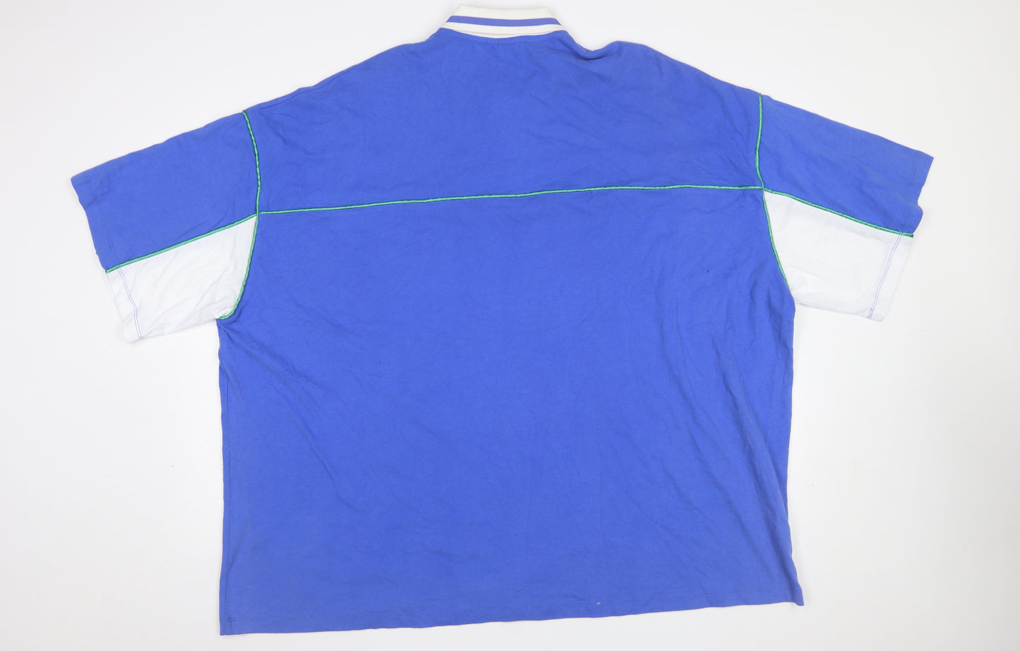 ASOS DESIGN Women Blue Colourblock Polo Shirt M Casual Cotton