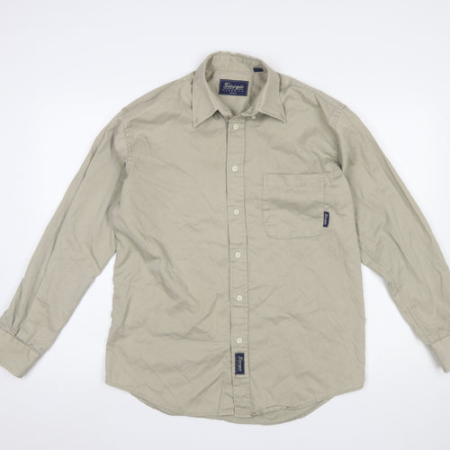 Giorgio Classics Mens Beige Long Sleeve Button-Up Shirt Size M
