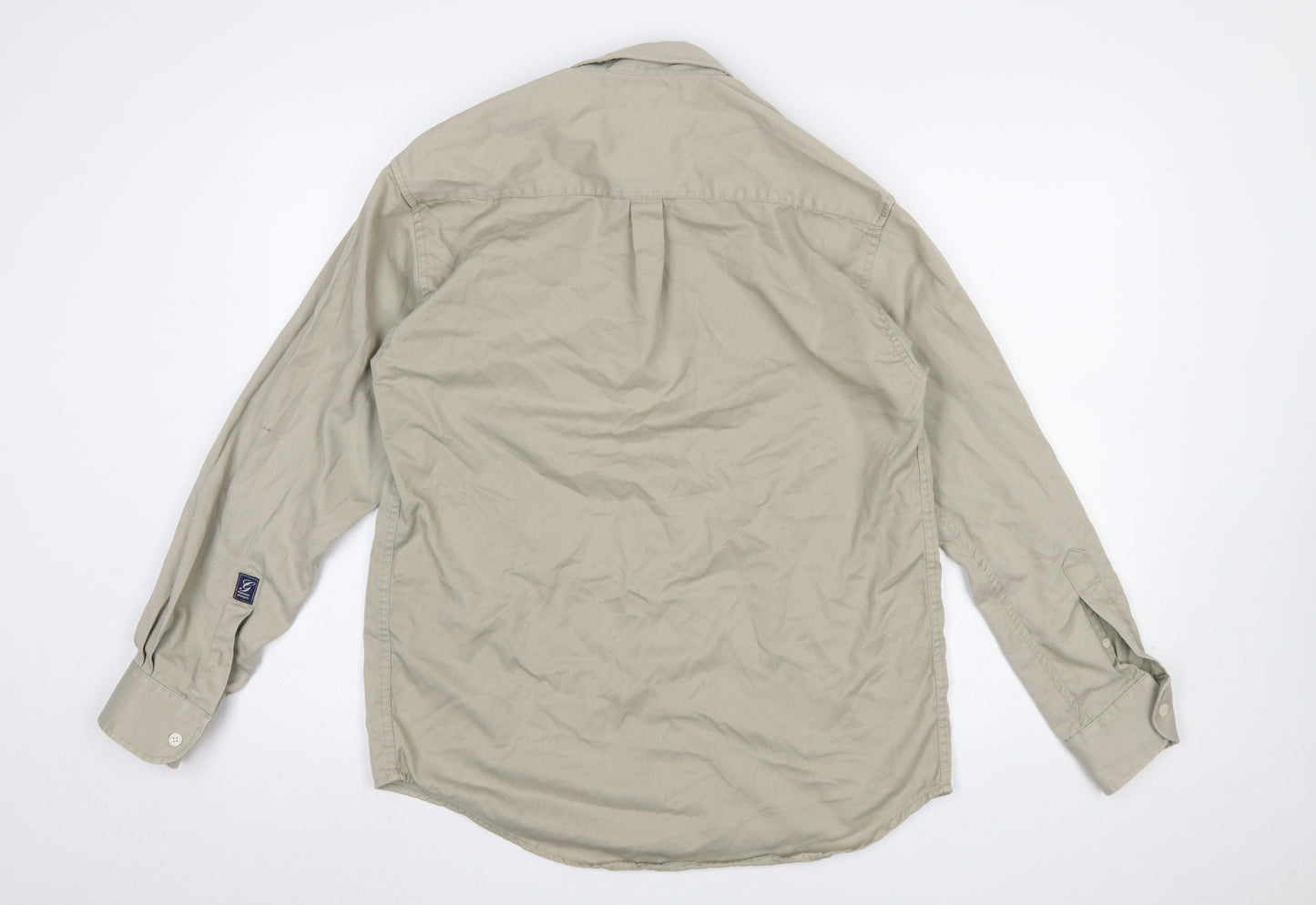 Giorgio Classics Mens Beige Long Sleeve Button-Up Shirt Size M