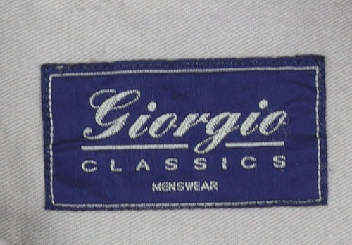 Giorgio Classics Mens Beige Long Sleeve Button-Up Shirt Size M