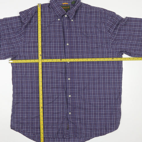Timberland Men's Blue Check Long Sleeve Button-Up Shirt Size L