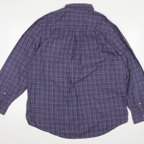 Timberland Men's Blue Check Long Sleeve Button-Up Shirt Size L