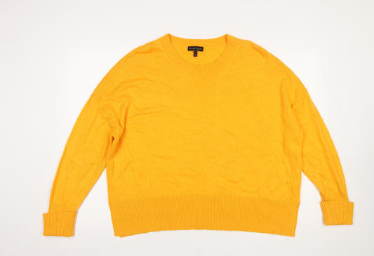 Phase Eight Women Yellow Wool Cashmere Blend Pullover Jumper Size M