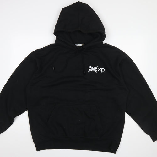 Square One Men's Black XL Pullover Hoodie Embroidered Logo Fleece
