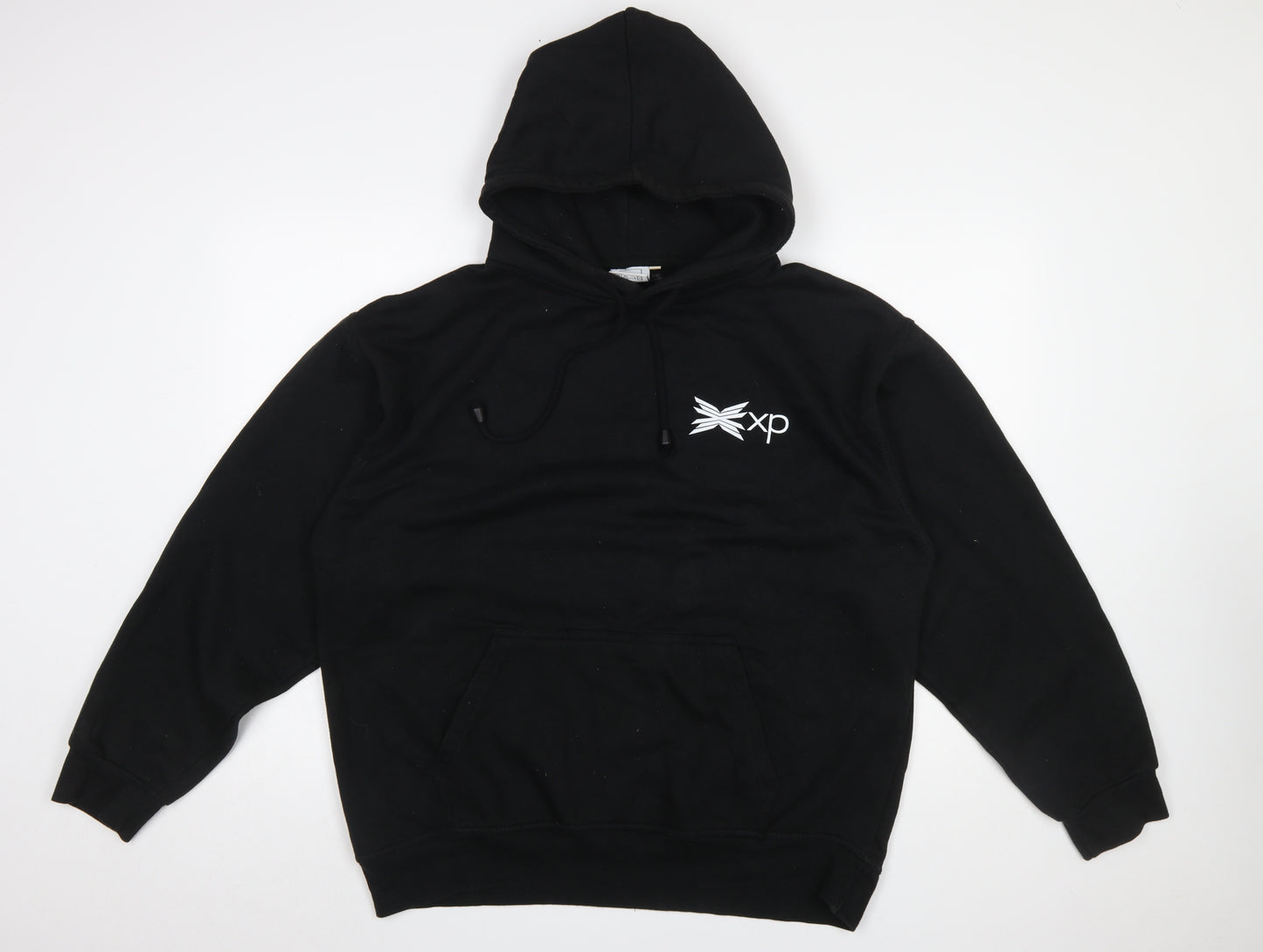 Square One Men's Black XL Pullover Hoodie Embroidered Logo Fleece