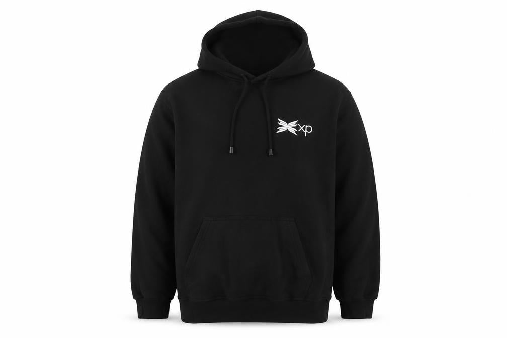 Front view of Square One Men's Black XL Pullover Hoodie Embroidered Logo Fleece
