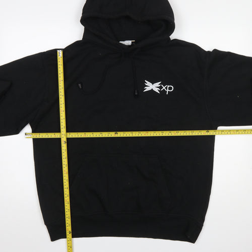 Square One Men's Black XL Pullover Hoodie Embroidered Logo Fleece
