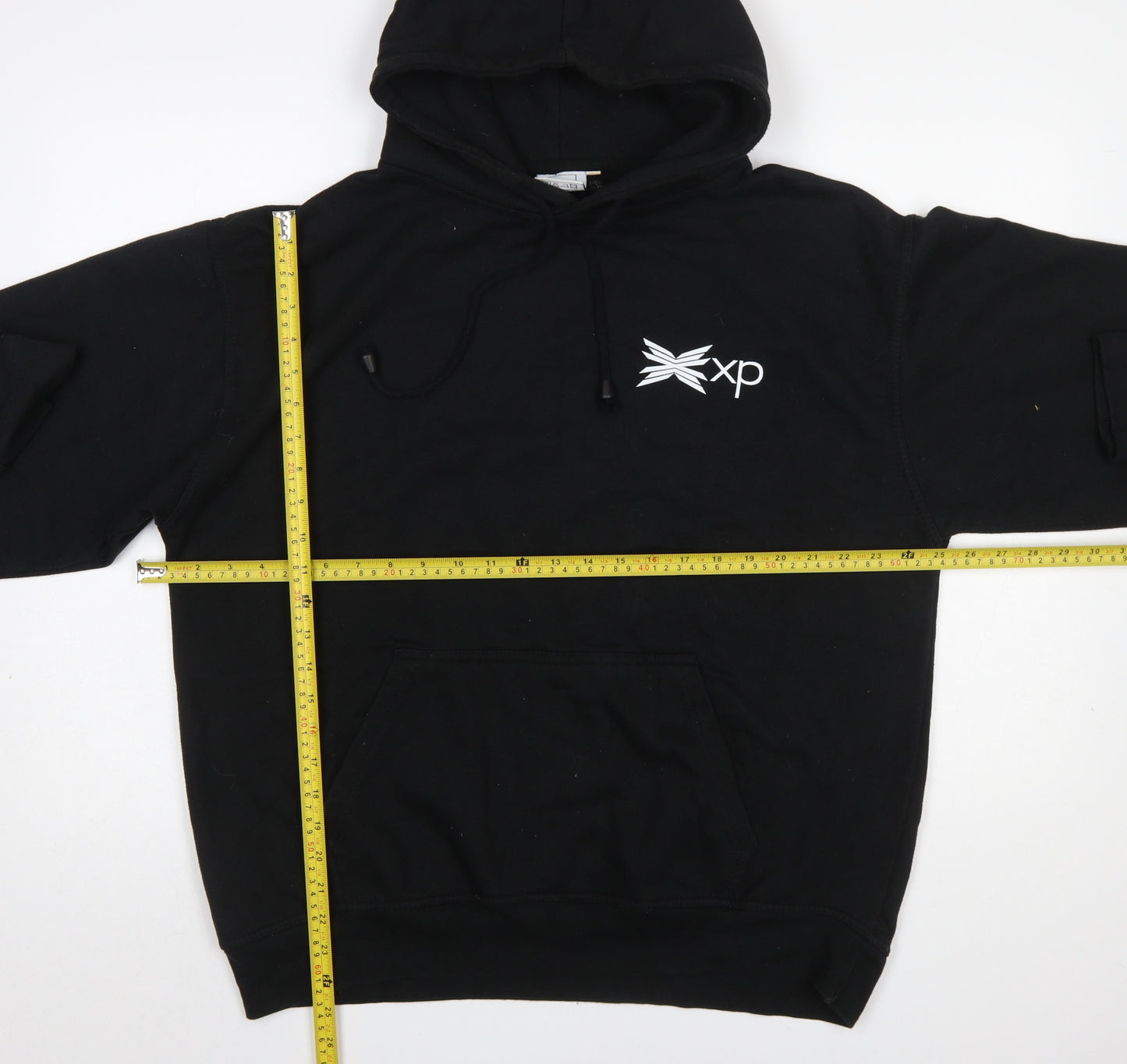 Square One Men's Black XL Pullover Hoodie Embroidered Logo Fleece