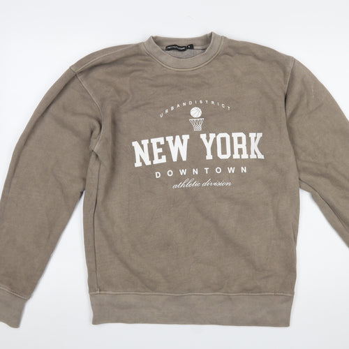 PrettyLittleThing Women Beige New York Downtown Sweatshirt Size S