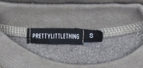 PrettyLittleThing Women Beige New York Downtown Sweatshirt Size S