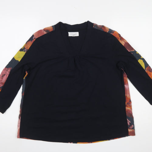 Thought Womens Multicoloured Tunic Blouse Size 12 V-Neck 3/4 Sleeve