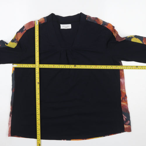 Thought Womens Multicoloured Tunic Blouse Size 12 V-Neck 3/4 Sleeve
