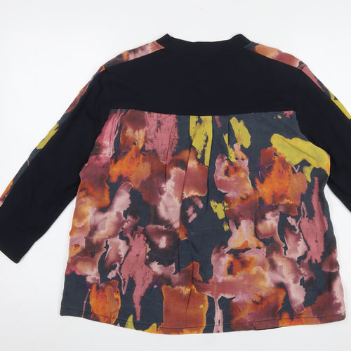 Thought Womens Multicoloured Tunic Blouse Size 12 V-Neck 3/4 Sleeve