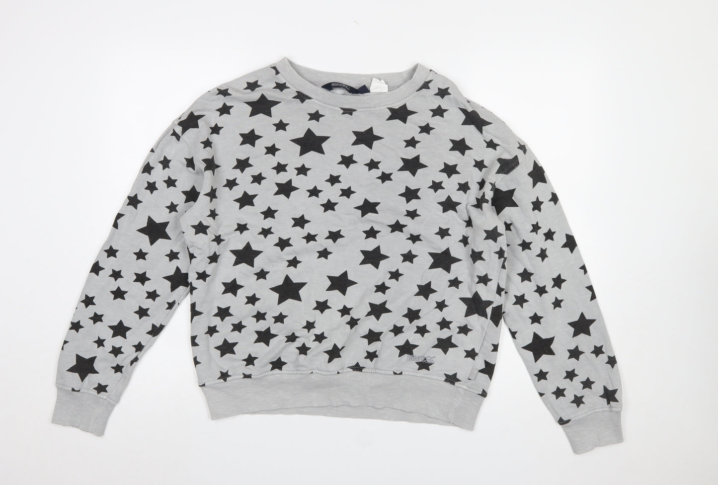 Regatta Great Outdoors Women's Grey Star Print Cotton Sweatshirt UK 10