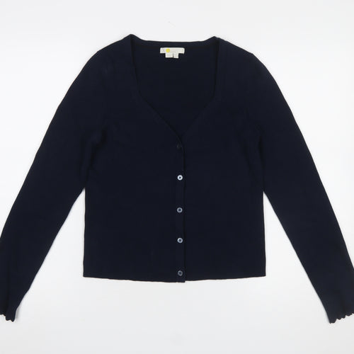 Boden Women Blue Long Sleeve V-Neck Button-Up Cardigan Size 16