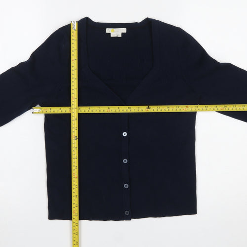 Boden Women Blue Long Sleeve V-Neck Button-Up Cardigan Size 16