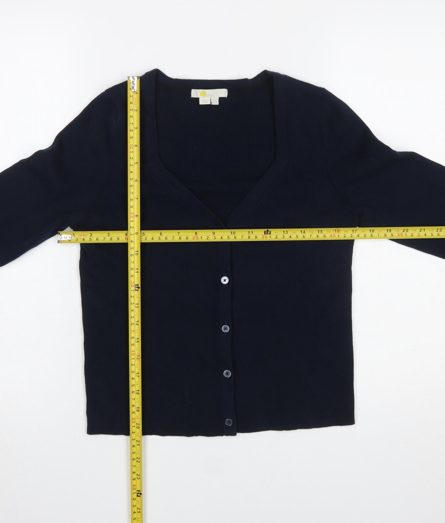 Boden Women Blue Long Sleeve V-Neck Button-Up Cardigan Size 16