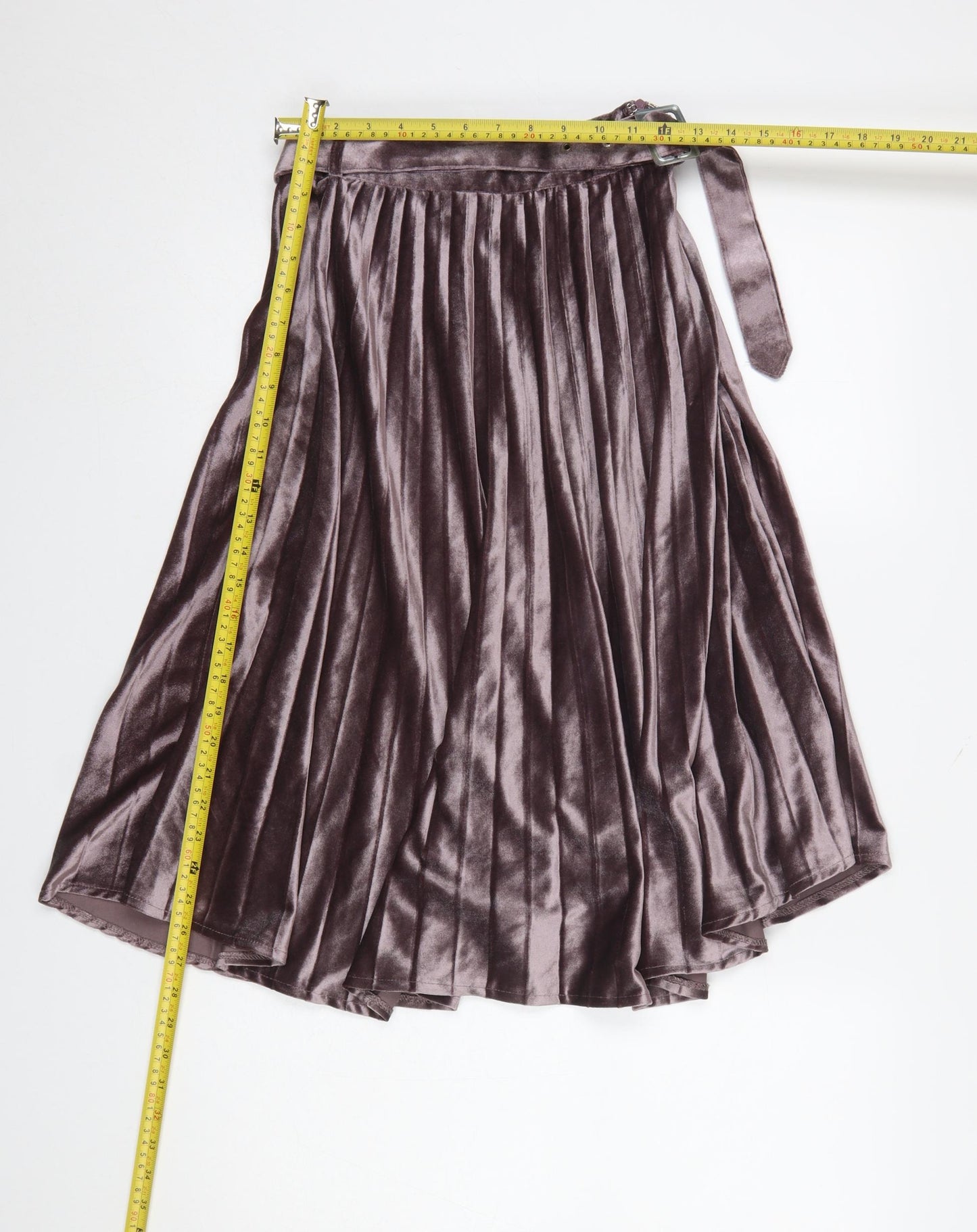 Missguided Petite Purple Velvet Pleated Midi Skirt Size 6