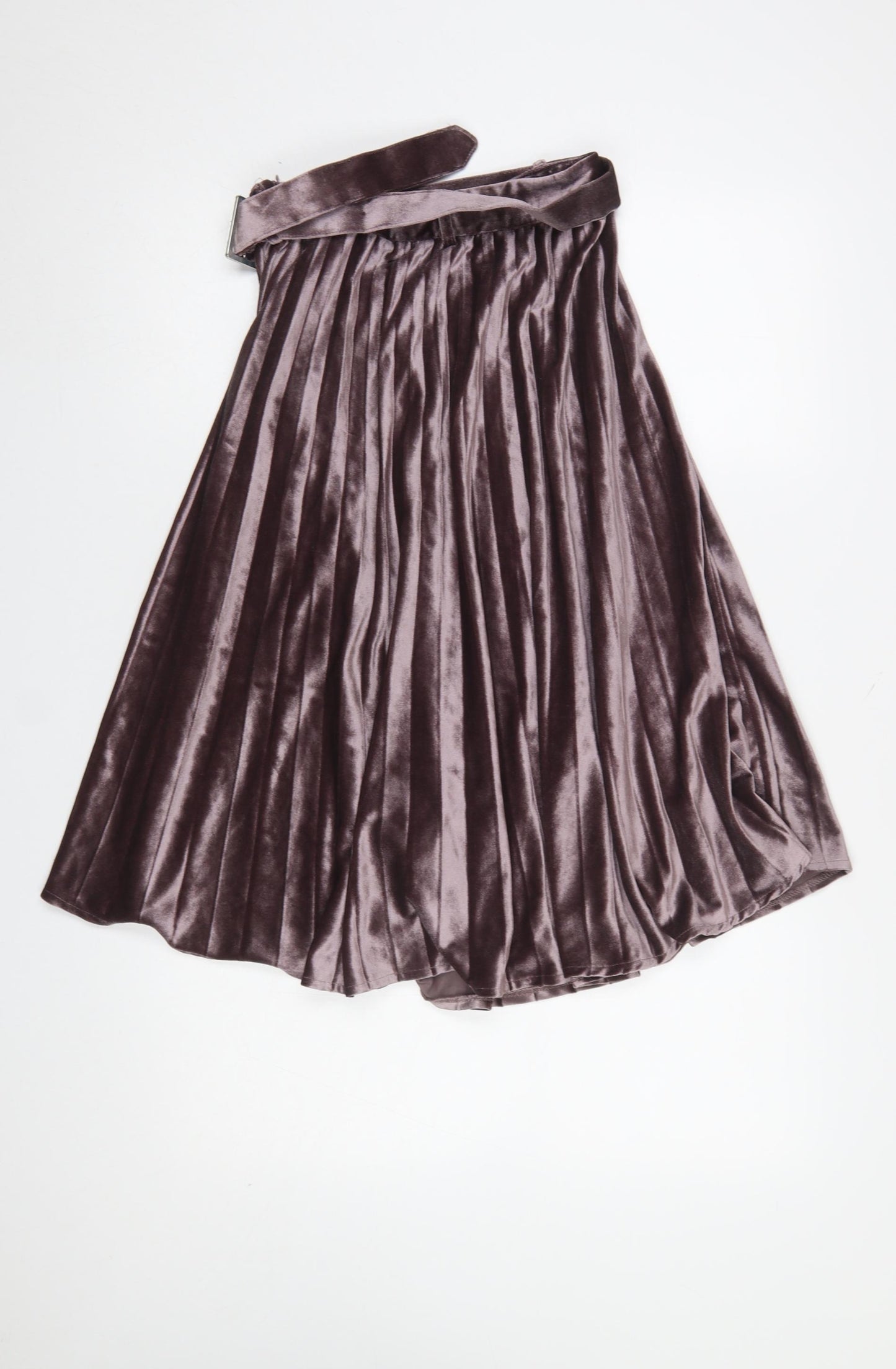 Missguided Petite Purple Velvet Pleated Midi Skirt Size 6