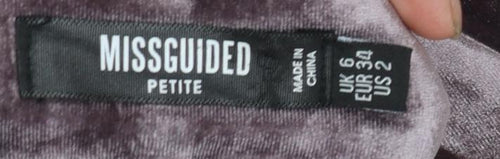 Missguided Petite Purple Velvet Pleated Midi Skirt Size 6