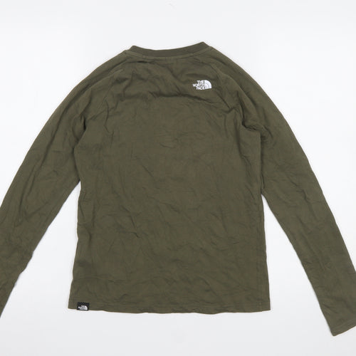The North Face Boys Green Long Sleeve Graphic Pullover T-Shirt L