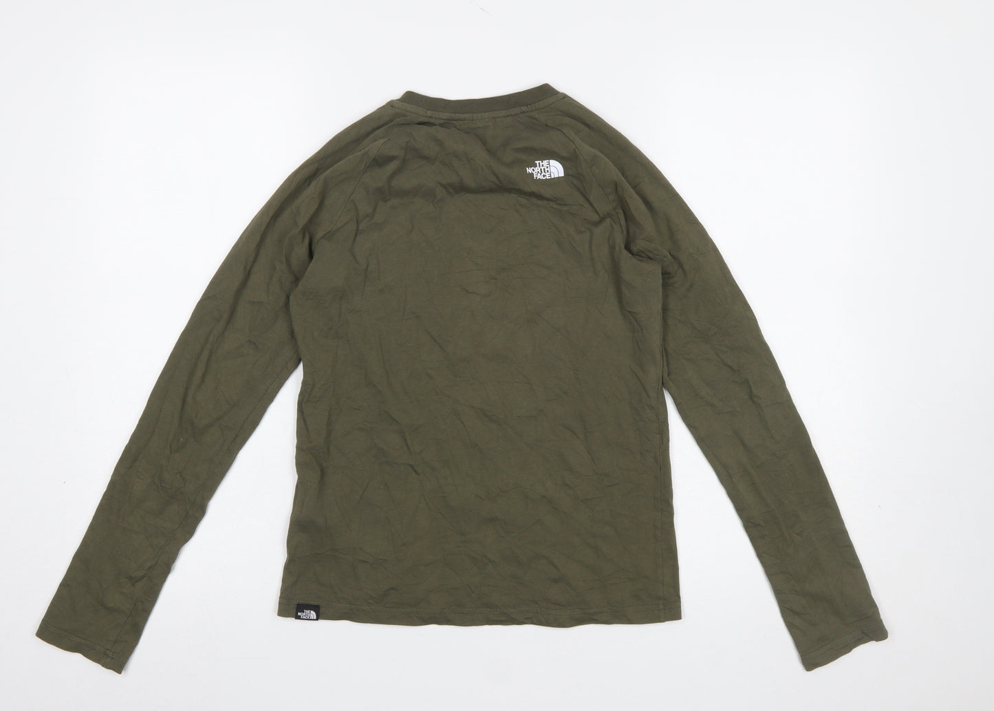 The North Face Boys Green Long Sleeve Graphic Pullover T-Shirt L