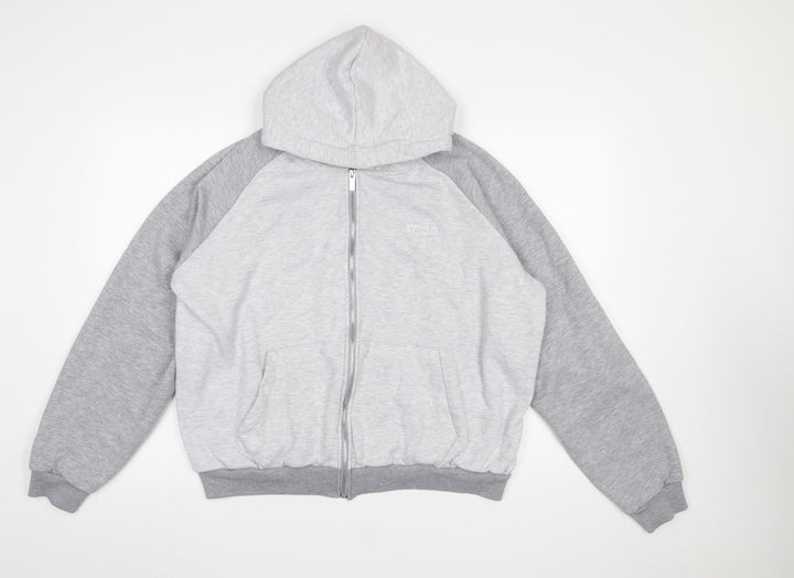 boohooMAN Men’s Grey Full Zip Hoodie Size S Regular Fit