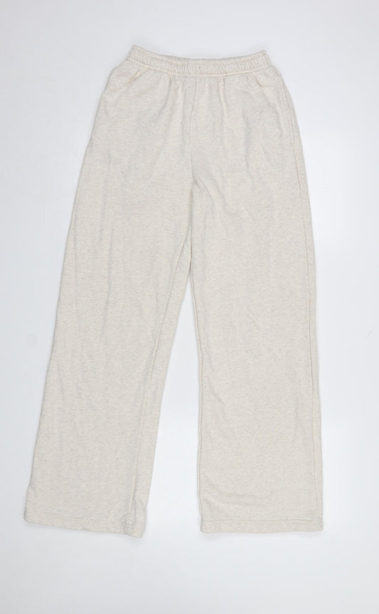 Cotton On Women Beige Wide-Leg Sweatpants Size S