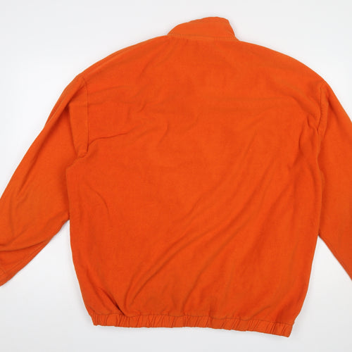 ASOS DESIGN Men’s Orange 2XL Fleece 1/4 Zip Pullover Sweatshirt