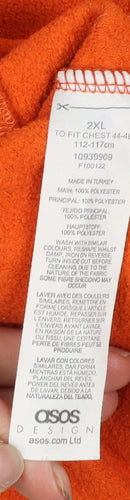ASOS DESIGN Men’s Orange 2XL Fleece 1/4 Zip Pullover Sweatshirt