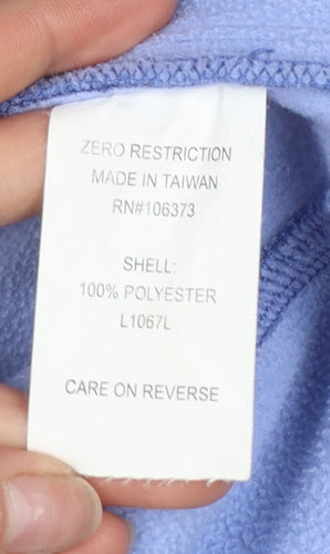 Zero Restriction Women's Blue Full Zip Hooded Sweatshirt Size S