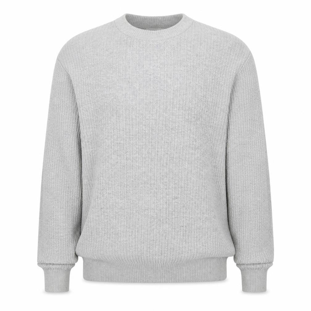 Front view of Marks & Spencer men’s grey xl crew neck knit jumper
