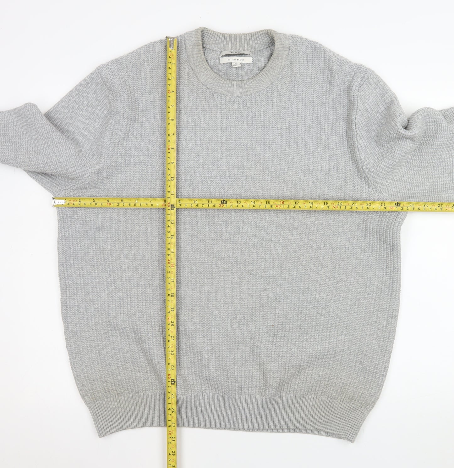 Marks and Spencer Mens Grey XL Crew Neck Knit Jumper