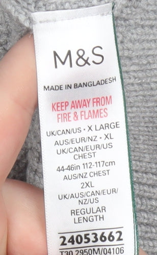 Marks and Spencer Mens Grey XL Crew Neck Knit Jumper