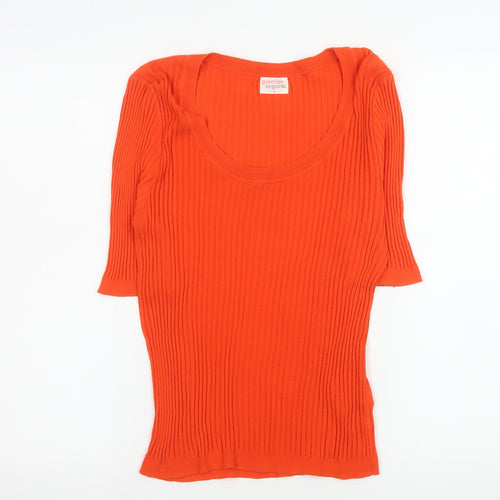 Gorman Women’s Orange Organic Cotton Scoop Neck Pullover Jumper Size 12