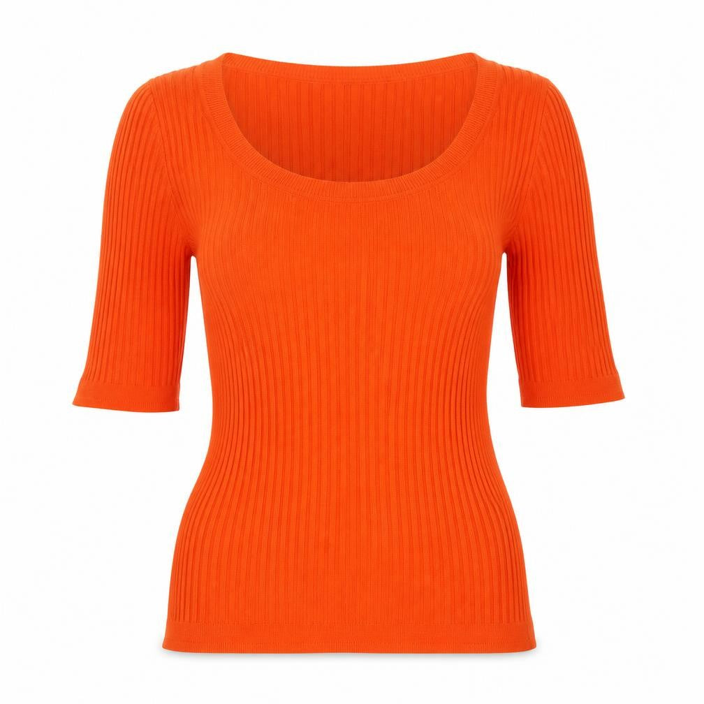Gorman Women’s Orange Organic Cotton Scoop Neck Pullover Jumper Size 12