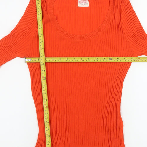 Gorman Women’s Orange Organic Cotton Scoop Neck Pullover Jumper Size 12