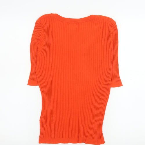 Gorman Women’s Orange Organic Cotton Scoop Neck Pullover Jumper Size 12