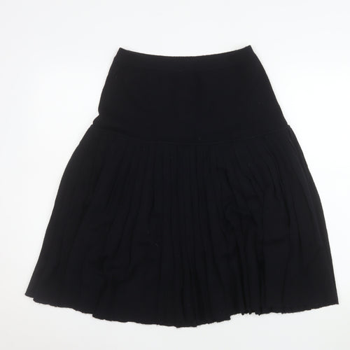 Windsmoor Womens Black Pleated Wool Blend Knee Length Skirt M