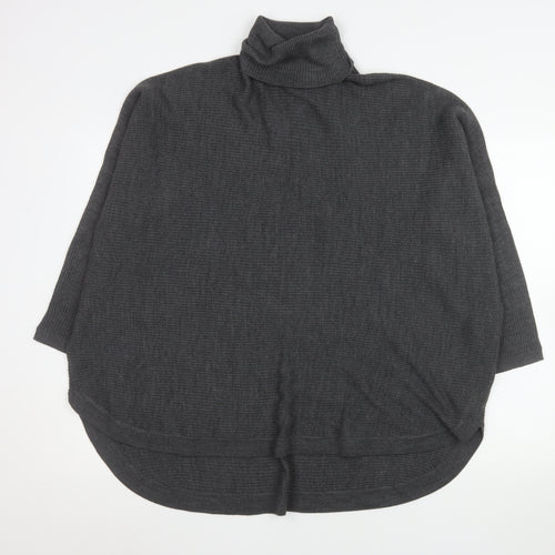 Principles Women Grey Roll Neck Cape Style Knit Jumper Size 26