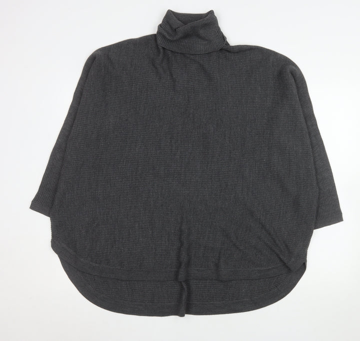 Principles Women Grey Roll Neck Cape Style Knit Jumper Size 26