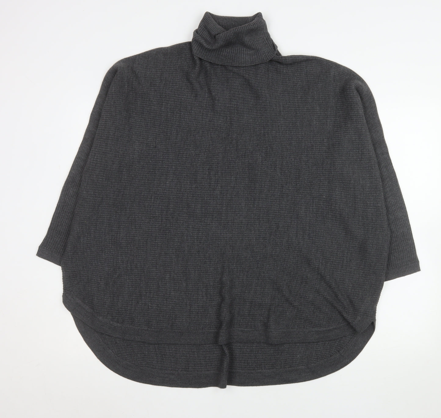 Principles Women Grey Roll Neck Cape Style Knit Jumper Size 26