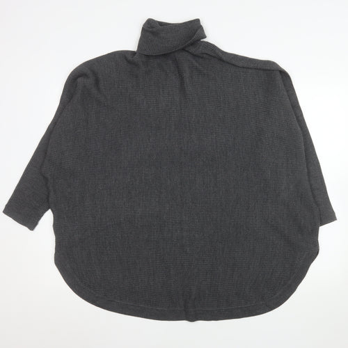 Principles Women Grey Roll Neck Cape Style Knit Jumper Size 26