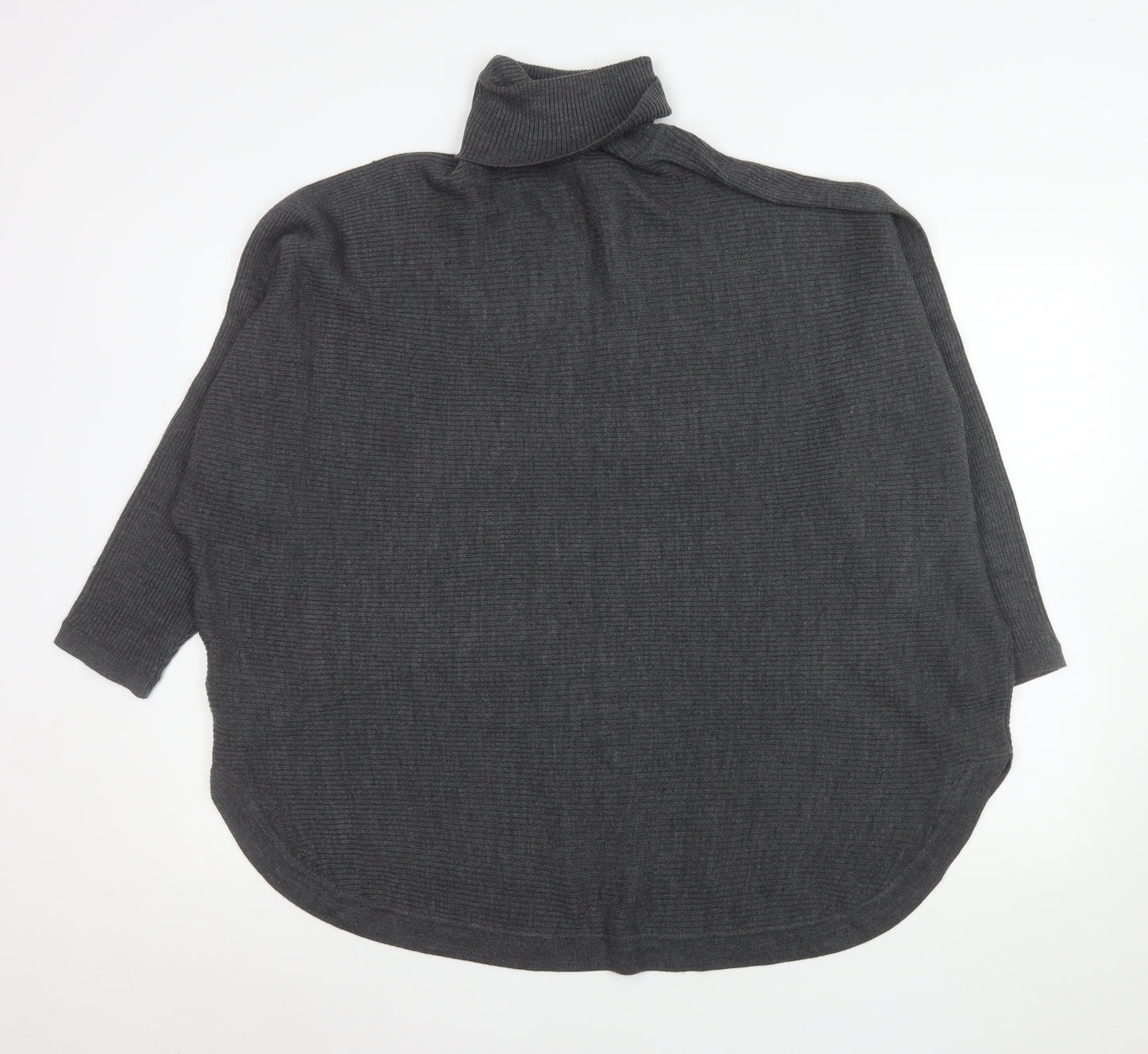 Principles Women Grey Roll Neck Cape Style Knit Jumper Size 26