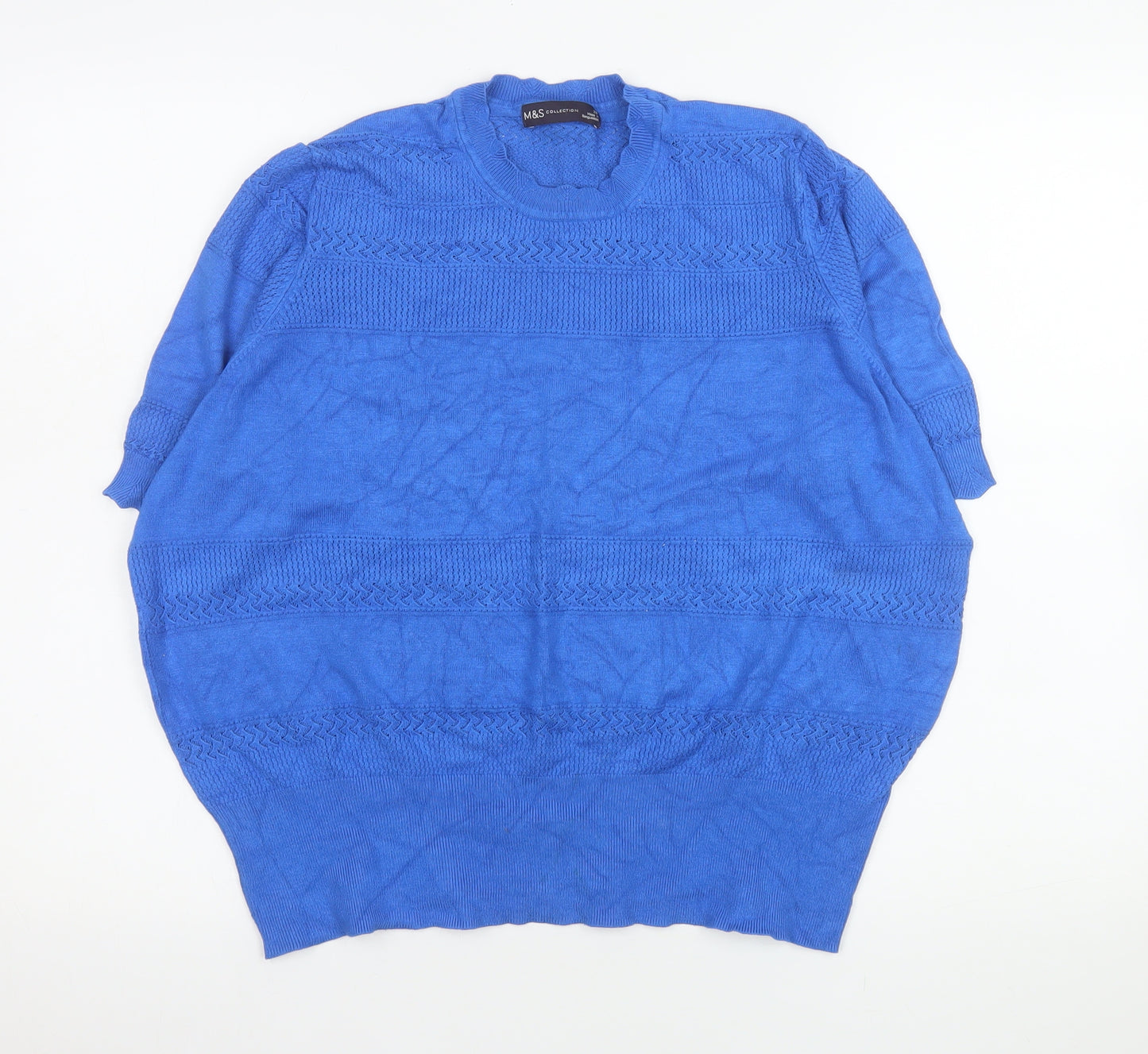 Marks and Spencer Women’s Blue Knit Short Sleeve Blouse Size 20