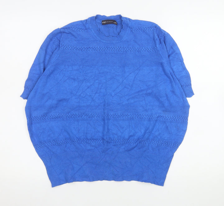 Marks and Spencer Women’s Blue Knit Short Sleeve Blouse Size 20