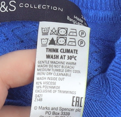 Marks and Spencer Women’s Blue Knit Short Sleeve Blouse Size 20