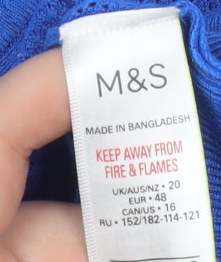 Marks and Spencer Women’s Blue Knit Short Sleeve Blouse Size 20