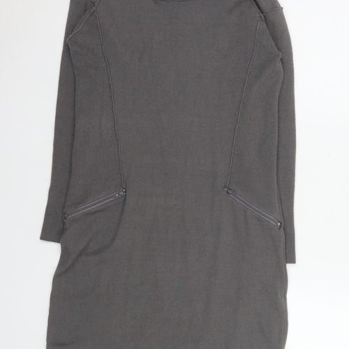 Alice Collins Women’s Grey Knit Cowl Neck Sweater Dress Size 12